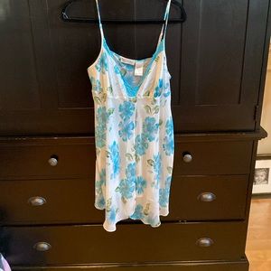 Super cute, blue floral, camisole style mini dress
